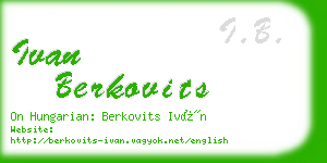 ivan berkovits business card